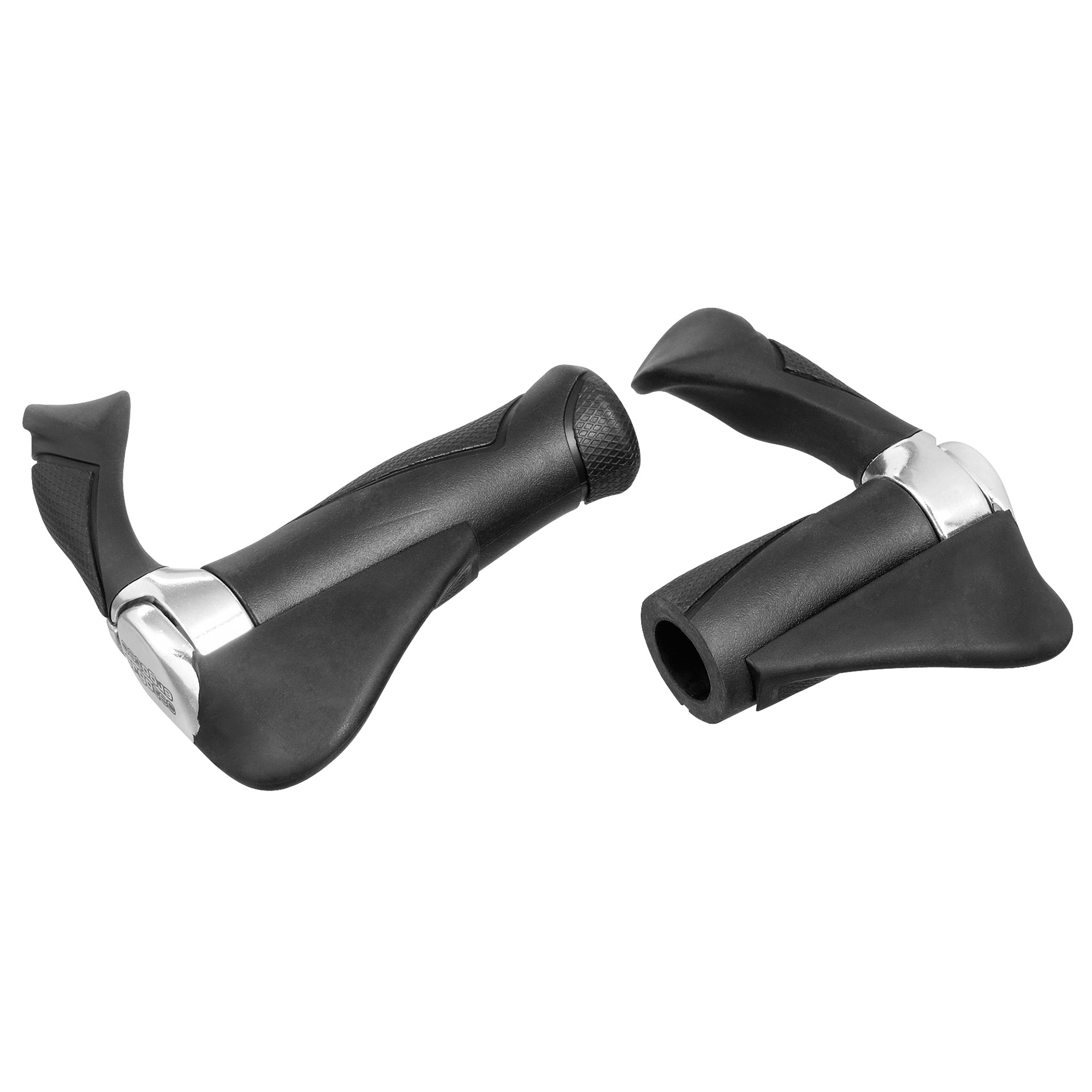 Ergotec handvatset MF2 verst. bar-ends 130/87mm zw/chroom