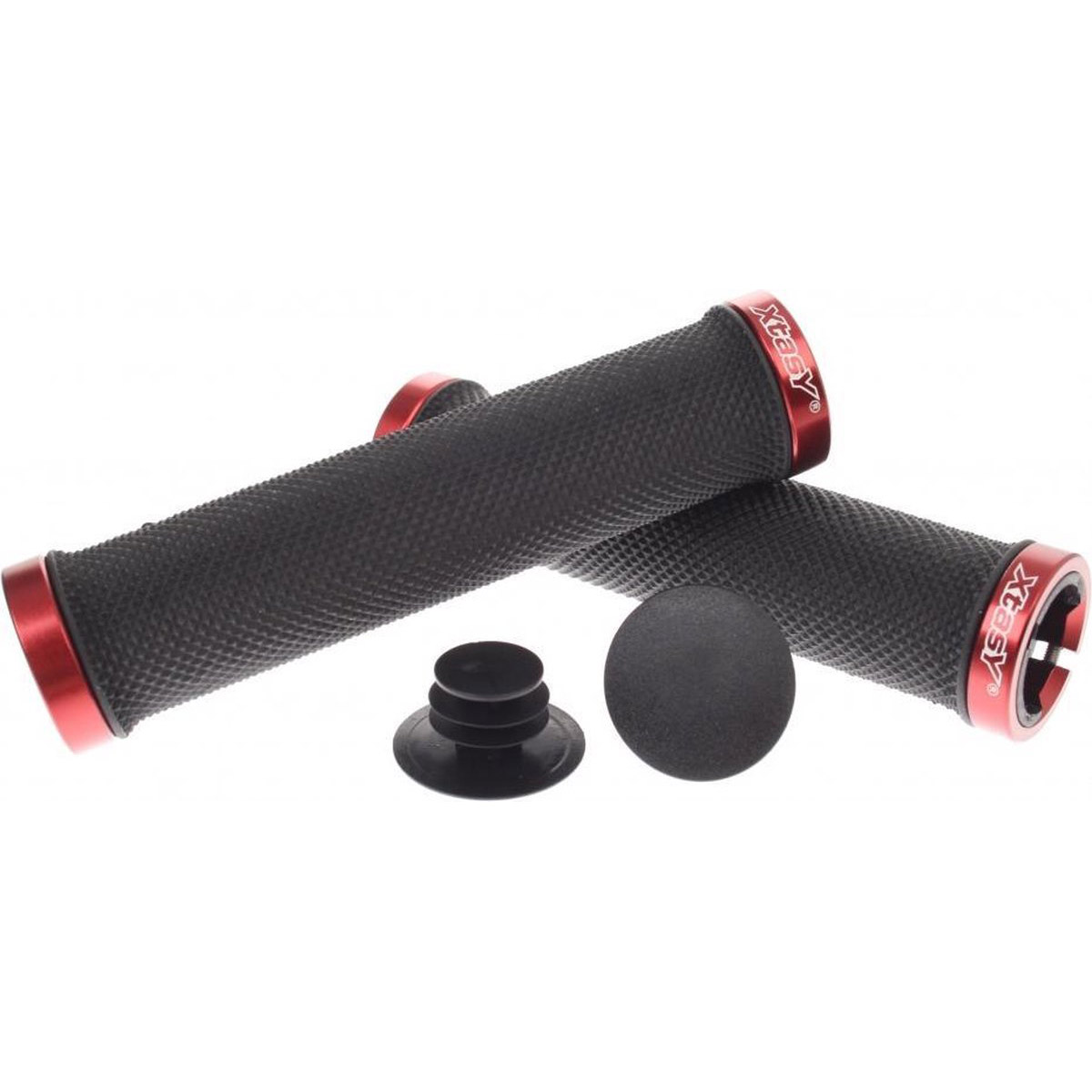 Ergotec handvatset Bilbao  135/135mm zwart/rood