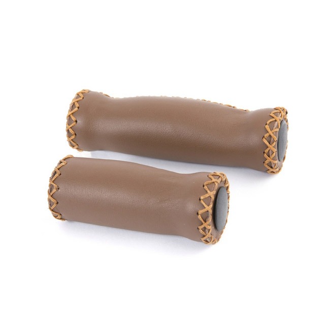 Velo handvatset 92/127mm leer donkerbruin