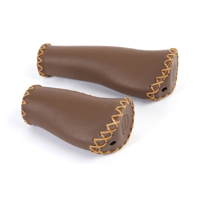 Velo handvatset 92/135mm leer donkerbruin