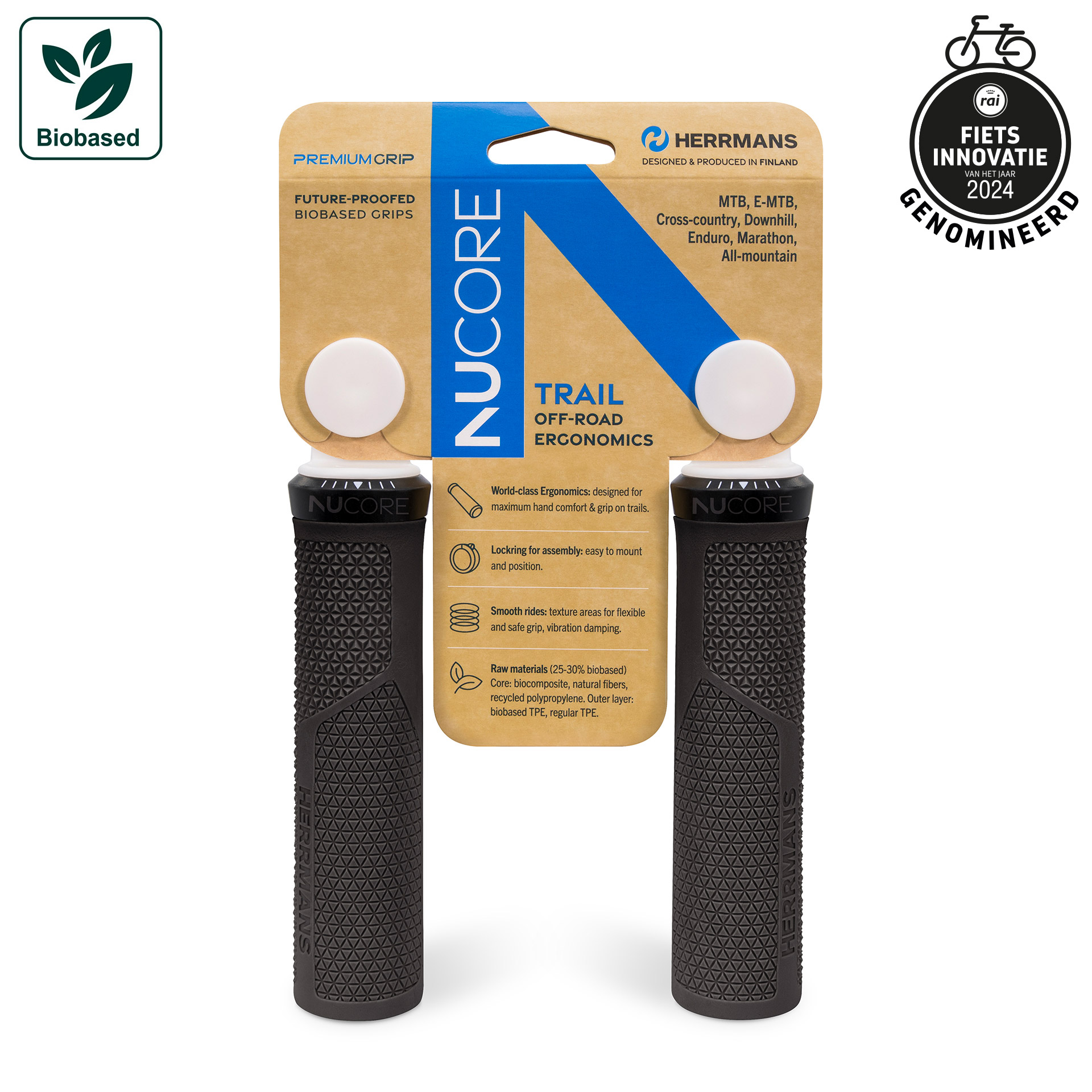 Herrmans handvatset Nucore Trail Peak 130/130mm zwart