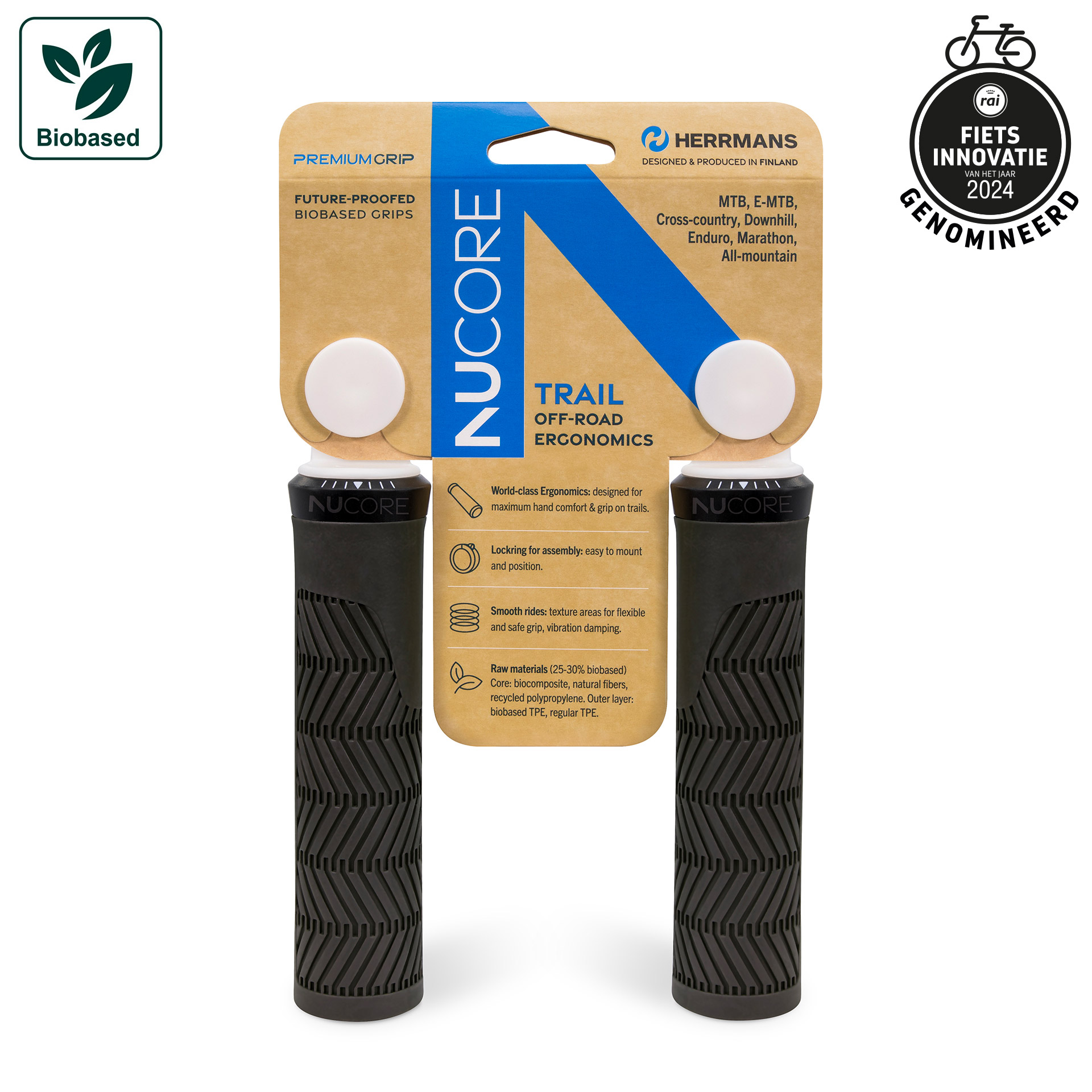 Herrmans handvatset Nucore Trail Wave 130/130mm zwart