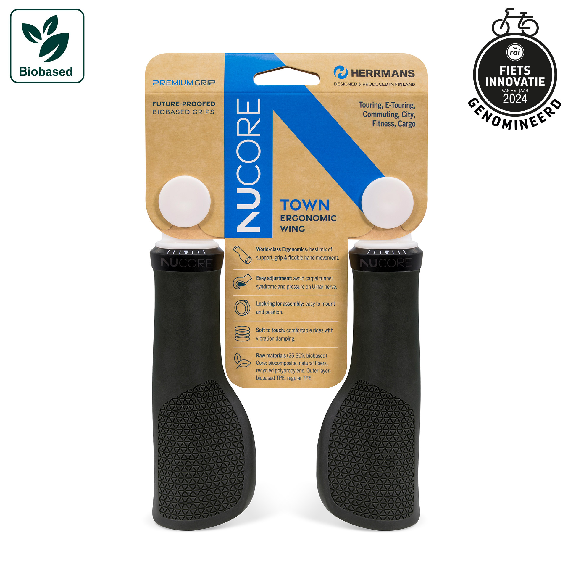 Herrmans handvatset Nucore Town Peak 130/130mm zwart