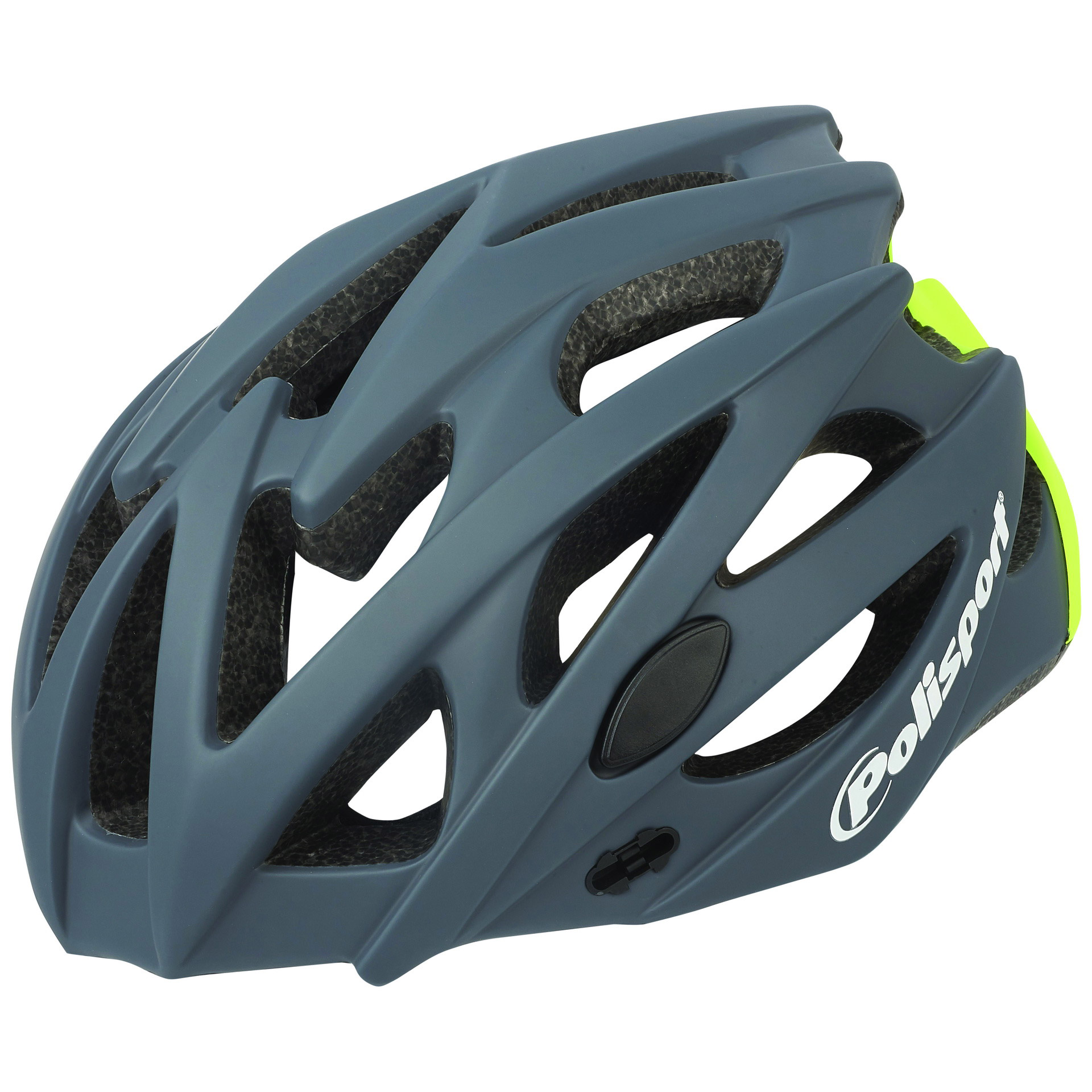 Polisport helm Twig mat grijs/ fluo geel L 58-61cm easy-lock