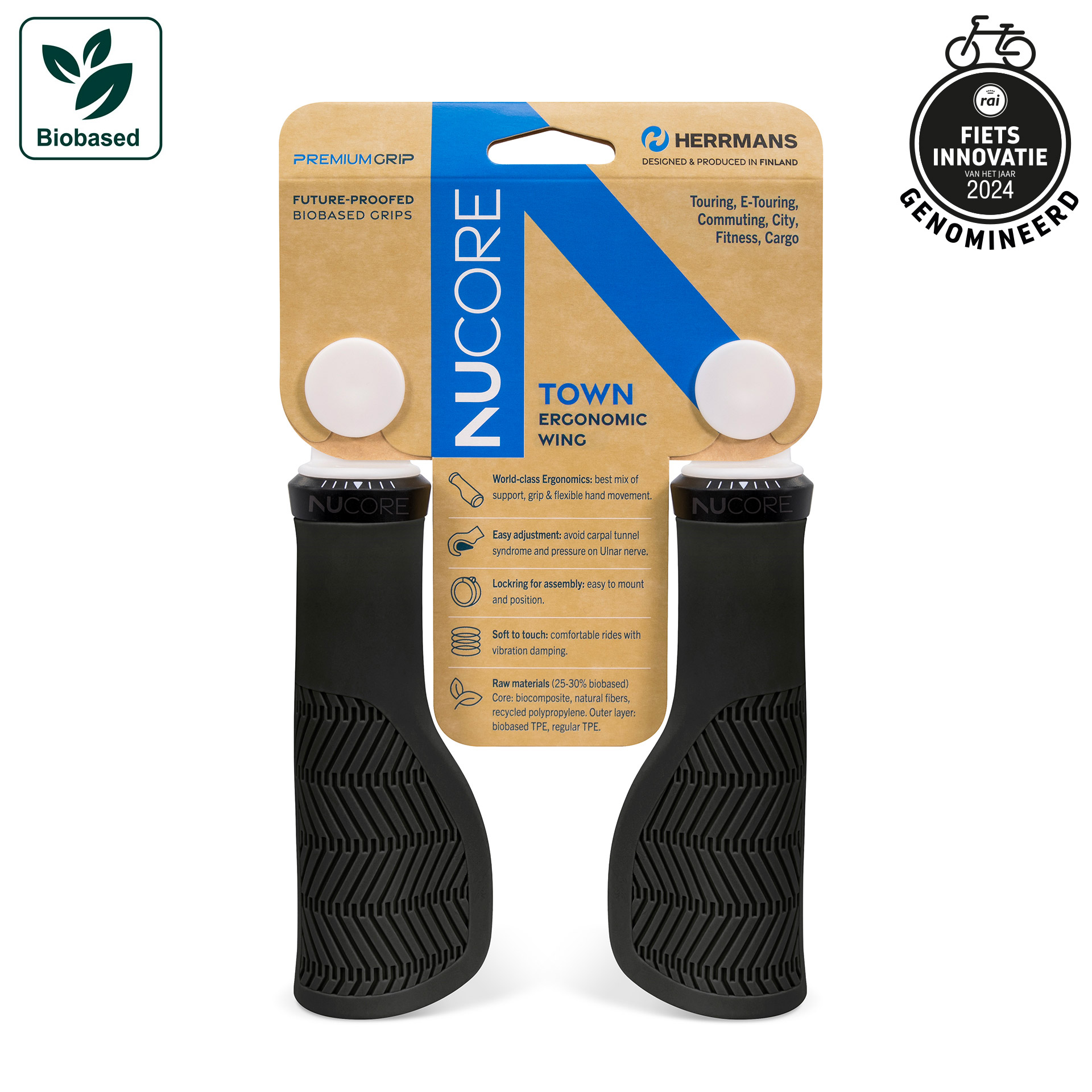 Herrmans handvatset Nucore Town Wave 130/130mm zwart