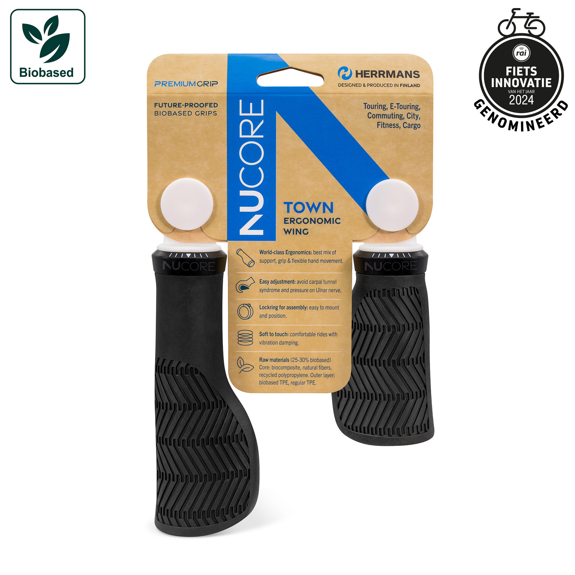 Herrmans handvatset Nucore Town Wave 90/130mm zwart