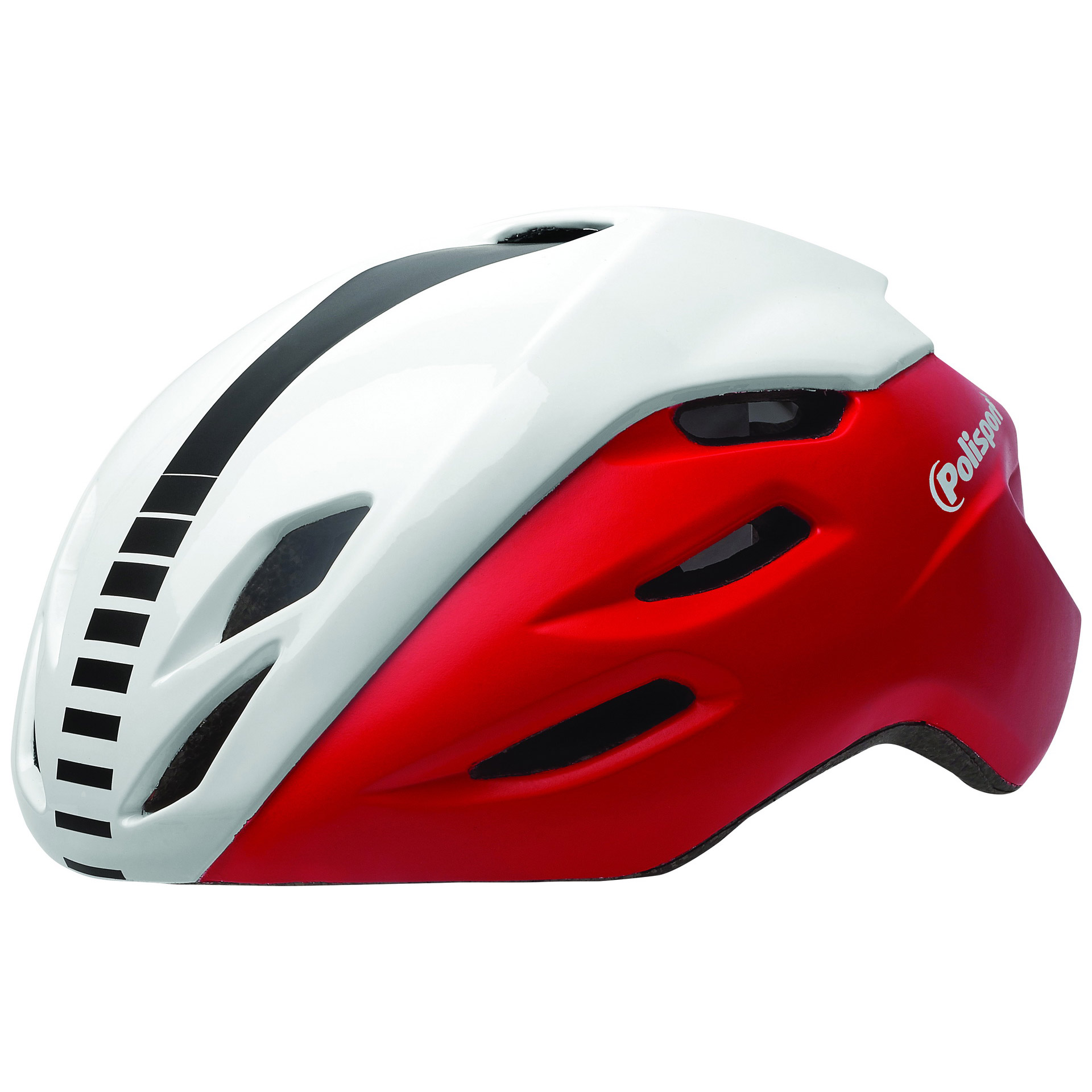 Polisport helm Aero Road mat rood/glans wit/zwart L 58-61cm