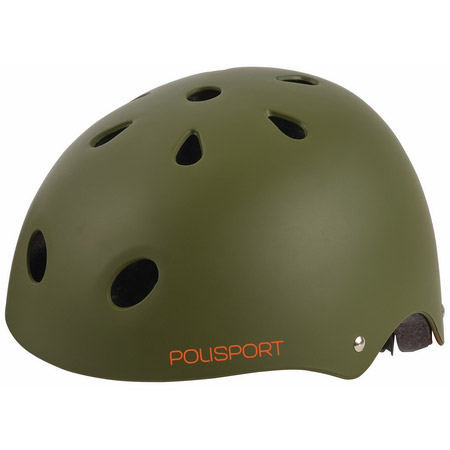 Polisport helm Junior Tag 53-55cm mat groen/oranje
