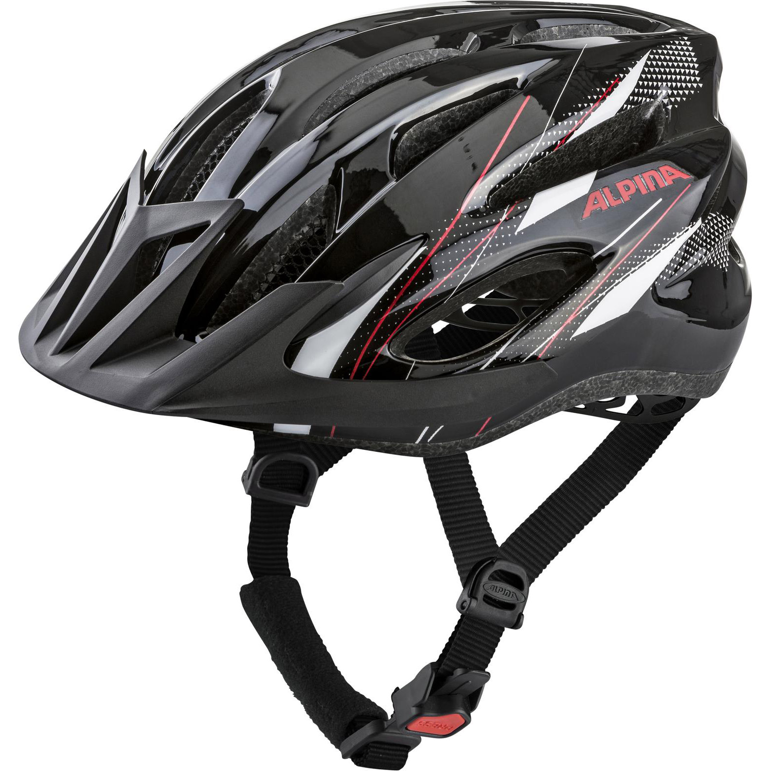 Alpina Sports MTB helm MTB17 glans 58-61 zwart/wit/rood