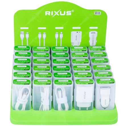 Rixus baliedisplay RXDS01 kabels en laders gevuld