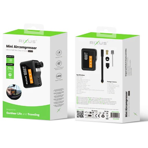 Rixus electrische pomp RXAP06 Mini Air Compressor 10,3bar