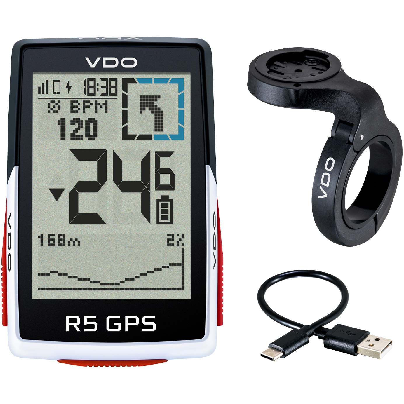 VDO Computer R5 GPS GPS, butler houder, USB