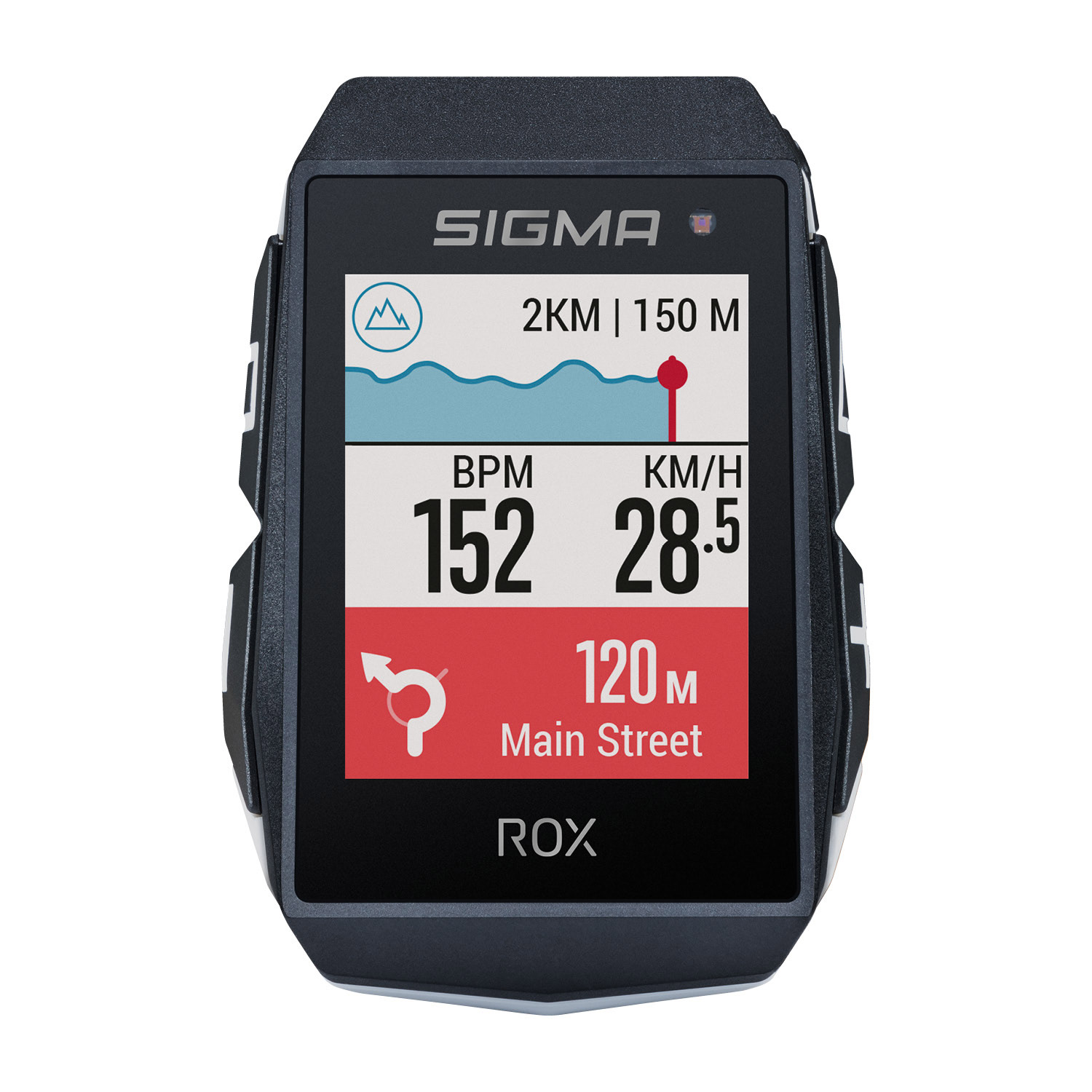 Sigma fietscomputer Rox 11.1 Evo GPS CAD HR top mount wit