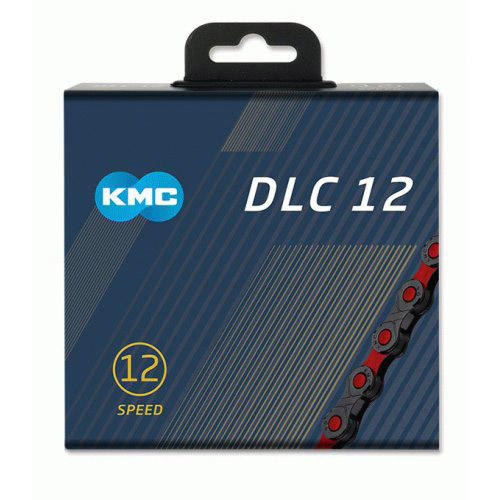KMC ketting 1/2x11/128 126s  DLC 12 zwart/rood 12v