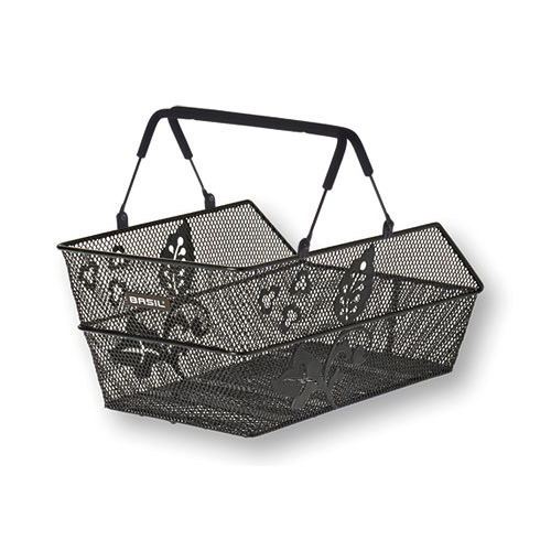 Basil Cento Flower fietsmand  achter multi zwart