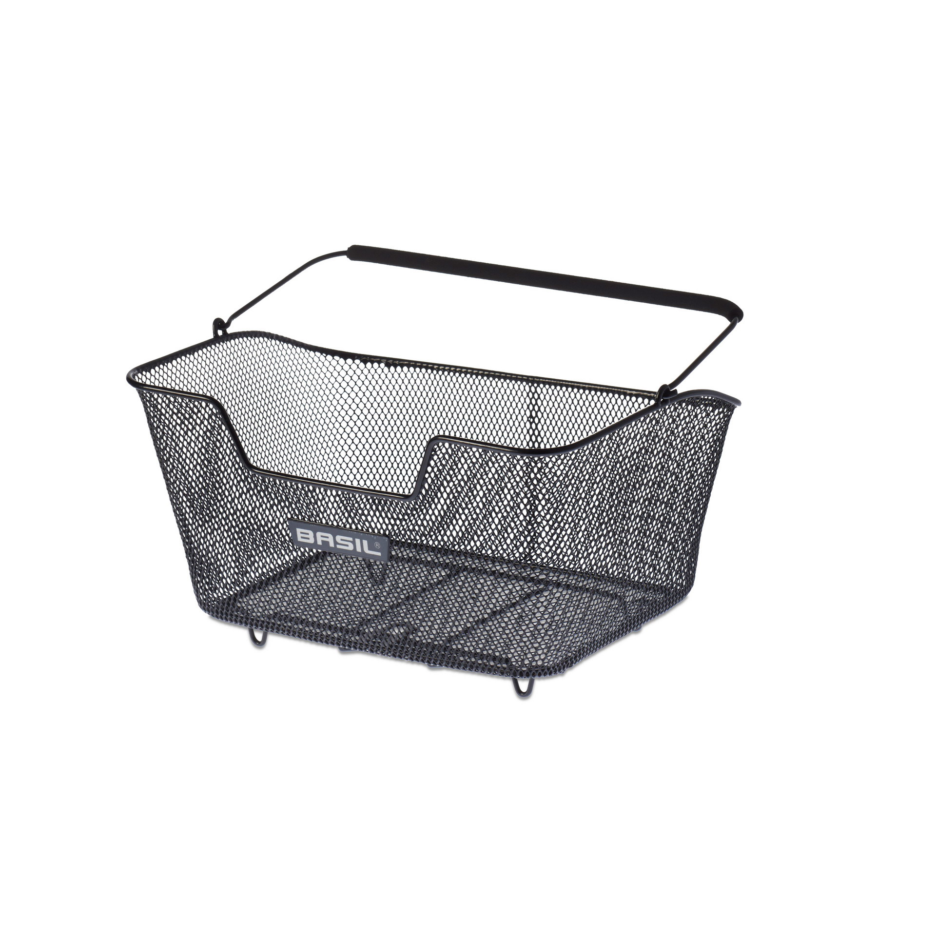 Basil mand Base M achter afneembaar fijnmazig 14l zwart