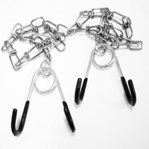 Set ophanghaken met ketting  geplastificeerd