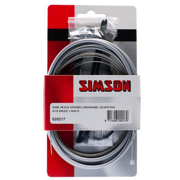 Simson versnellingkabel compl. Nexus 4/7/8 rvs zilv. op kaart
