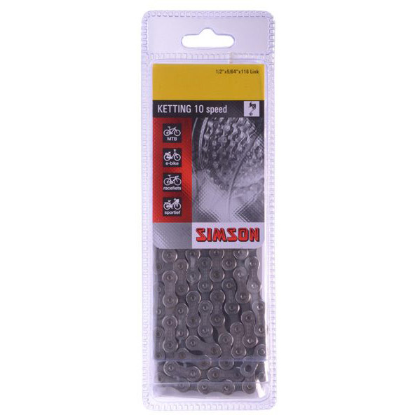 Simson ketting 10v ½-3/32"  116L zilver