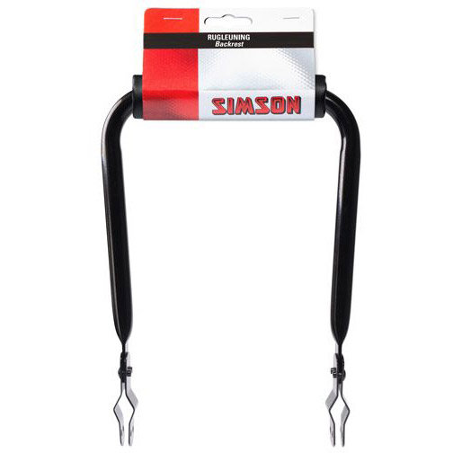 Simson rugleuning breed met zwart vinyl kussen op kaart