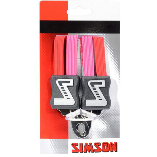 Simson snelbinder Kort 49cm  3-binder roze-rood op kaart