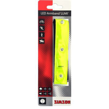 Simson reflectie armband 4-LED incl. batterijen op kaart