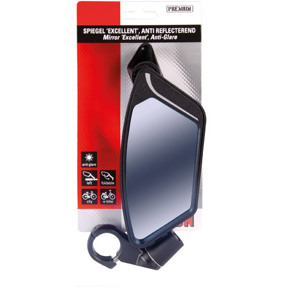 Simson spiegel breed Excellent op stuur zwart anti-reflect.