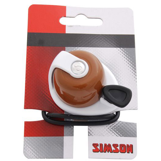 Simson fietsbel Allure bruin-wit op kaart