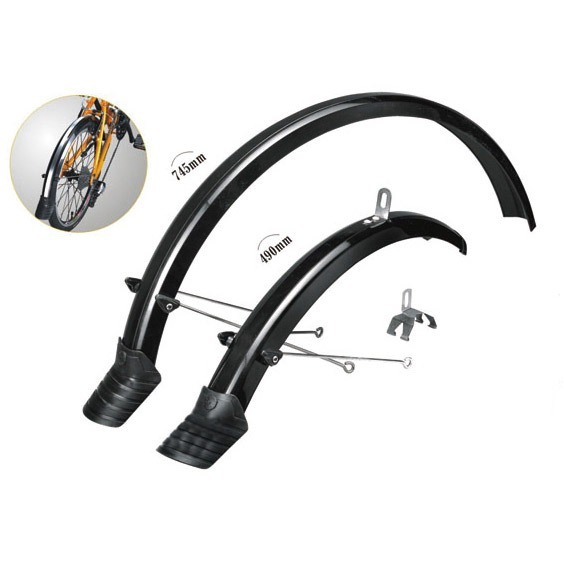 Mirage spatbordset 20" met bevestigingsmateriaal zwart