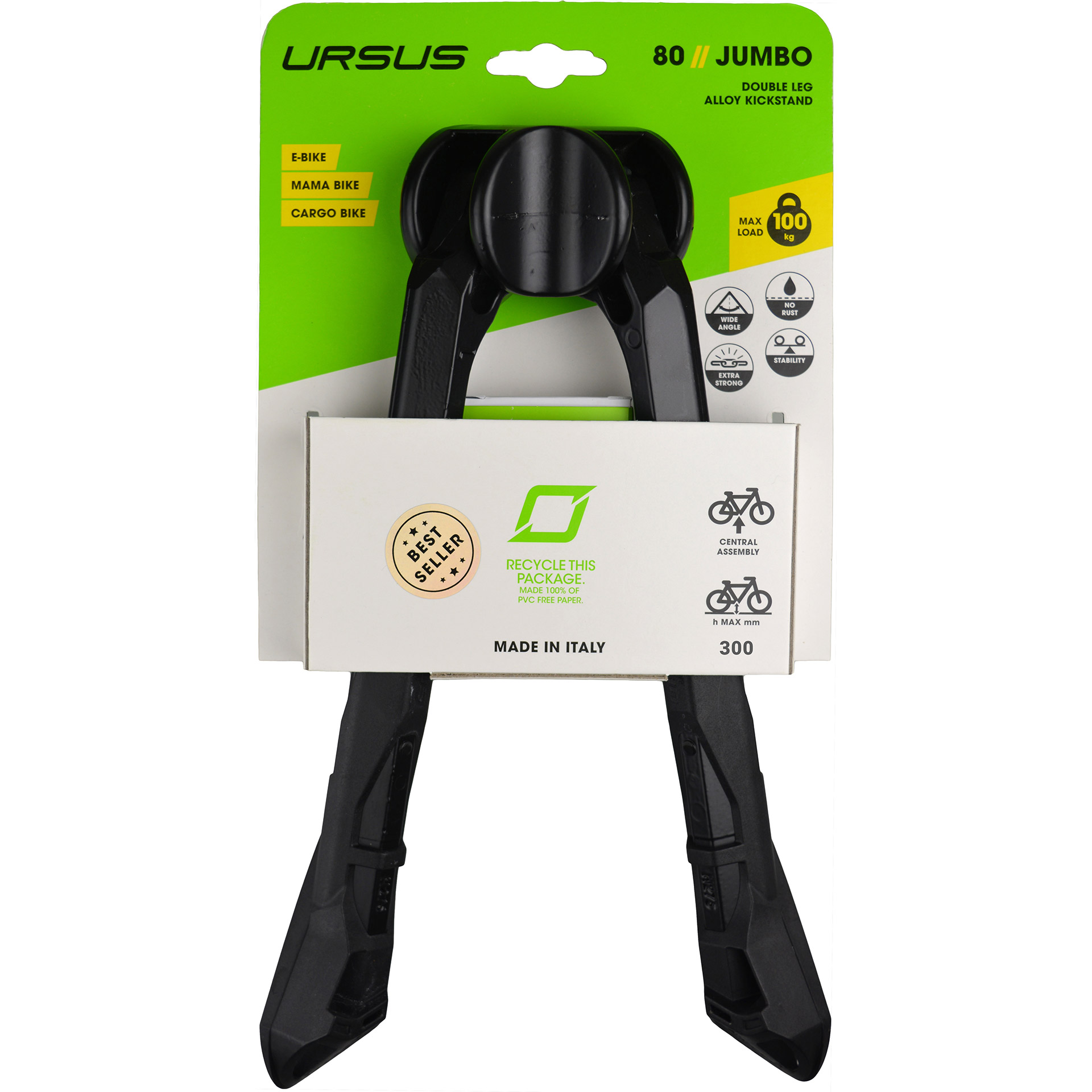 Ursus middenstandaard dubbel Jumbo 28" 300mm zwart