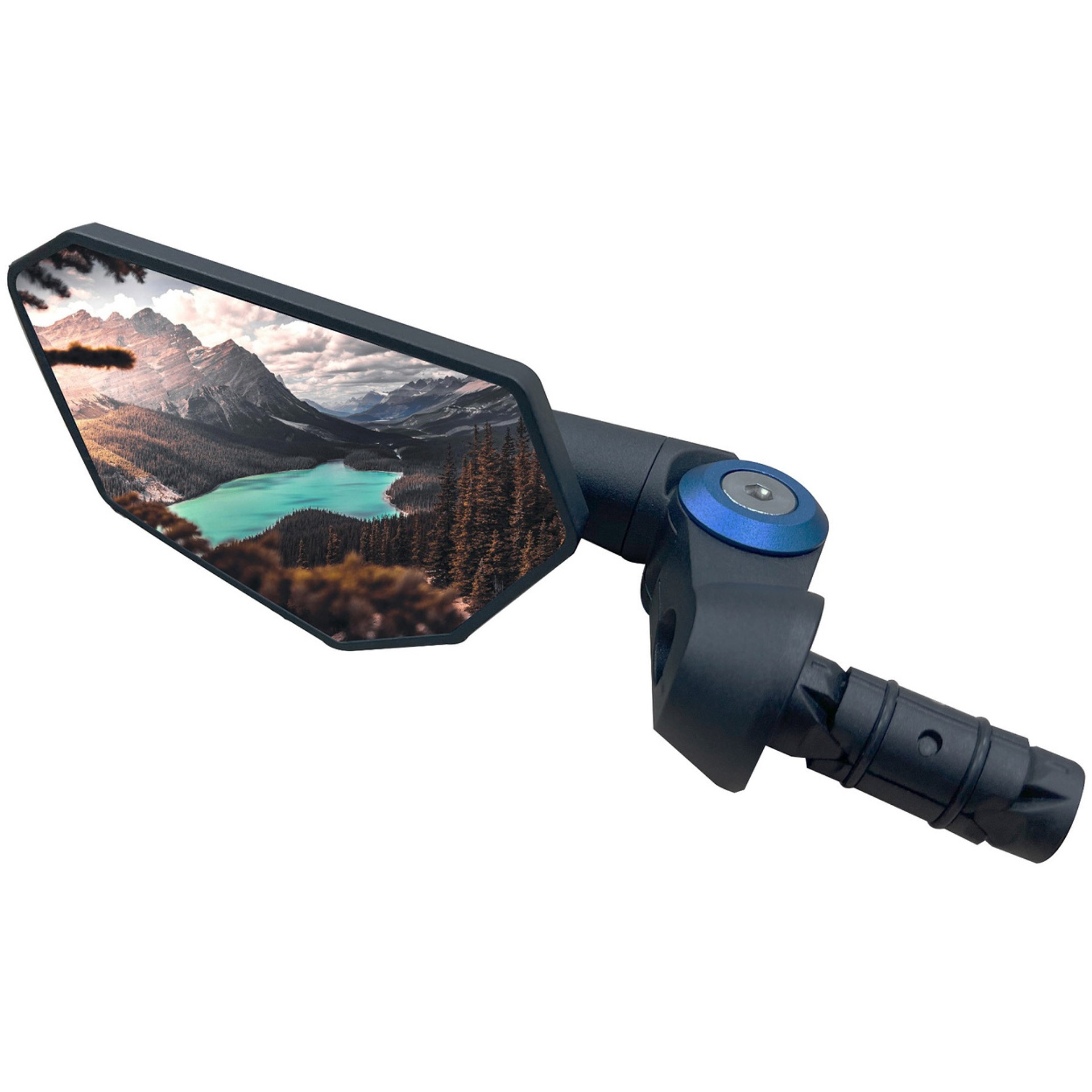 Evoas spiegel in stuur luxe blauw geanodiseerd accent