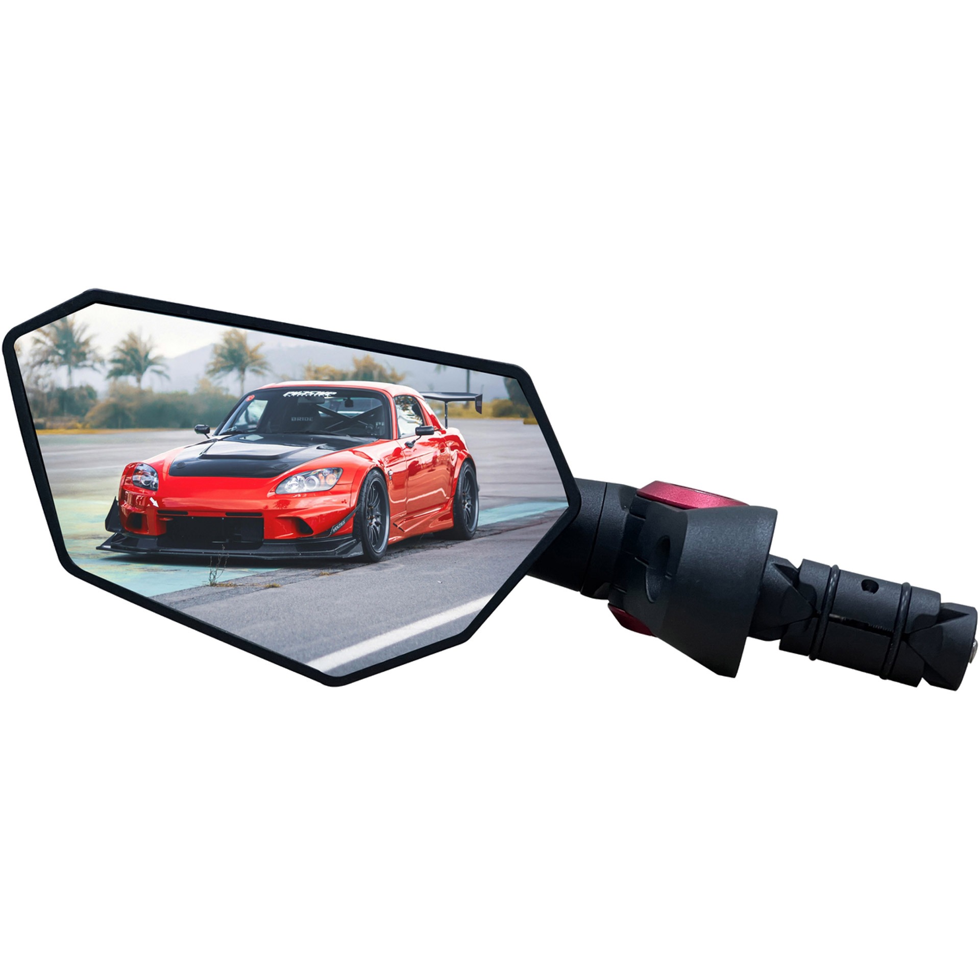 Evoas spiegel in stuur luxe rood geanodiseerd accent