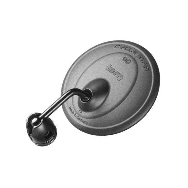 Busch & Müller spiegel groot 80mm rond in/op stuur gebogen