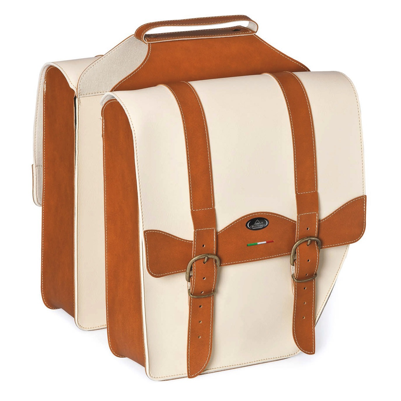 Monte Grappa dubbele tas 17L Cruiser Vintage cognac/cream