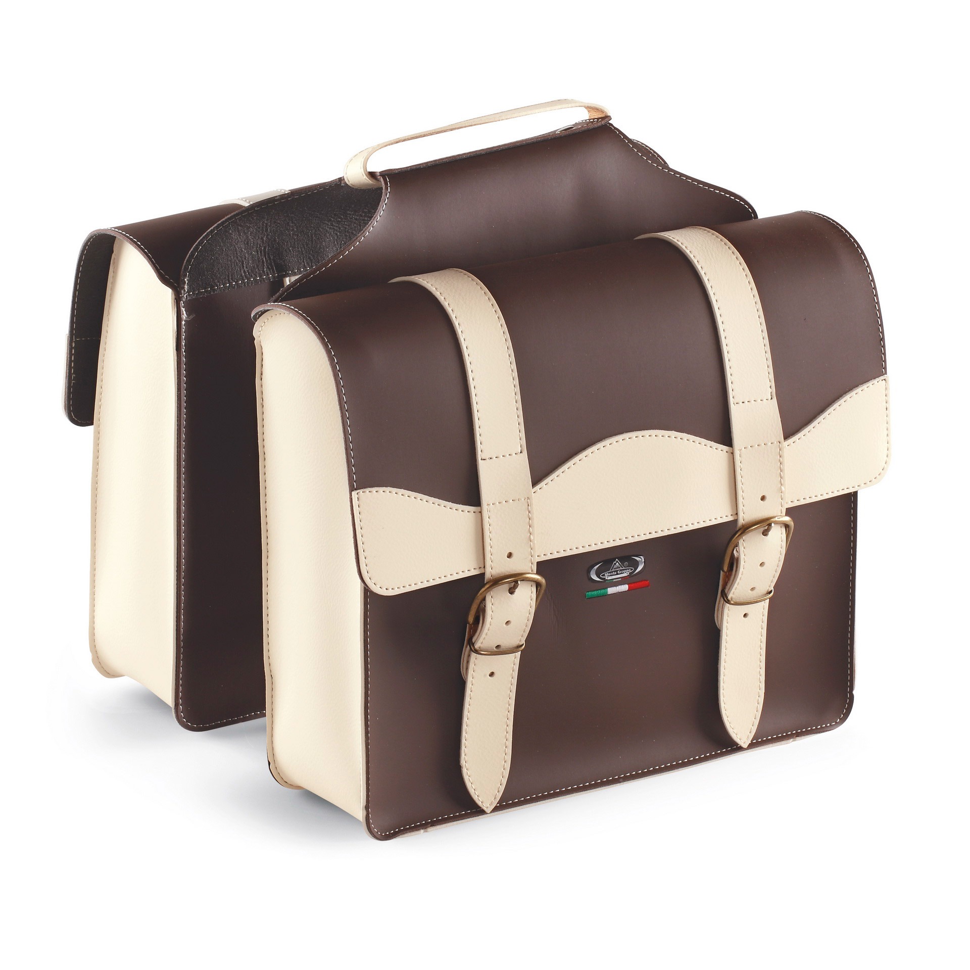 Monte Grappa dubbele tas 17L Bauletto Testa di Moro/cream