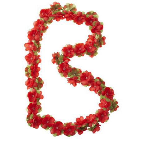 Basil bloemenstreng Flower Garland 120cm rood