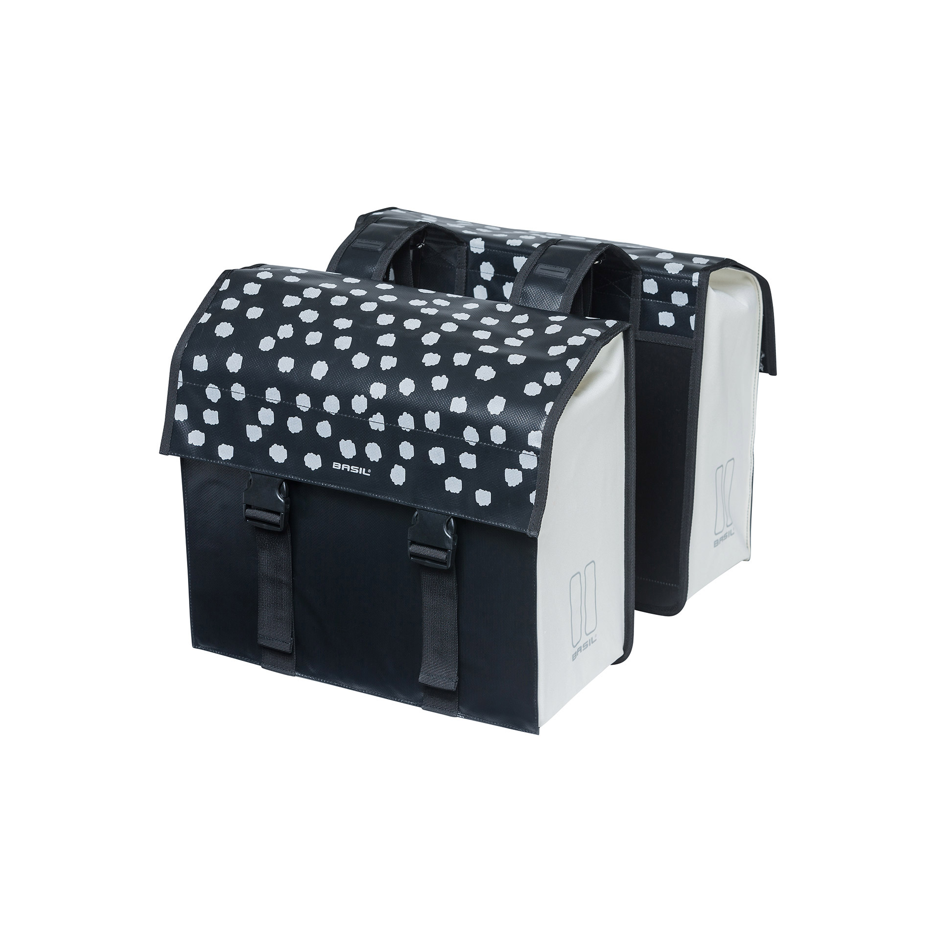 Basil Urban Load dubbele tas 48-53L zwart/wit 17739