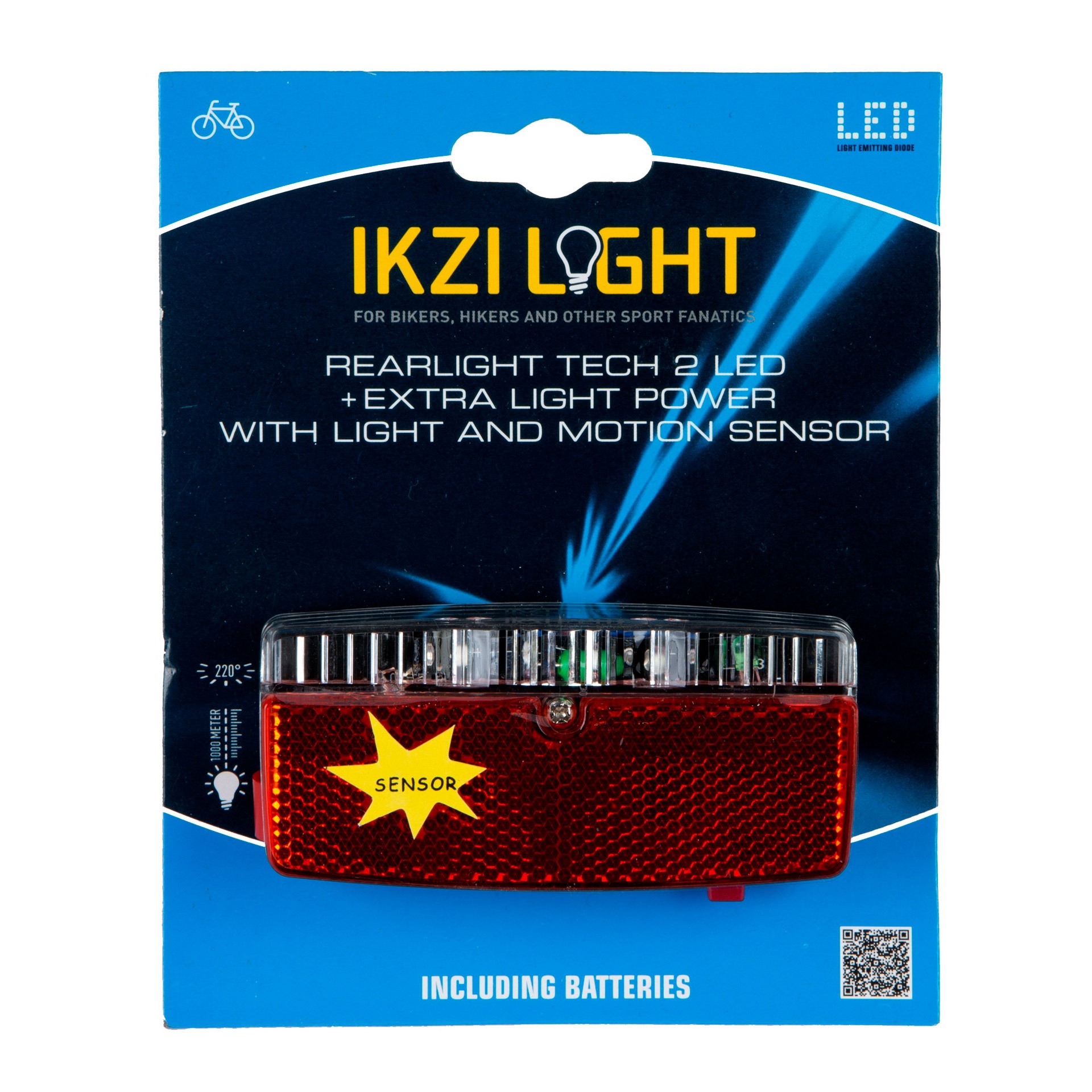 IkziLight achterlicht met sensor LED drager 80mm