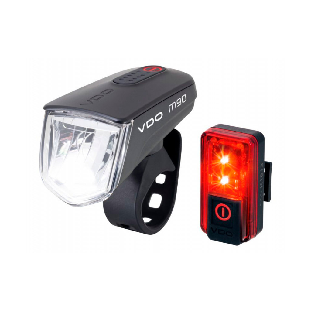 VDO verlichtingsset Eco light M90FL USB 90 Lux + RED PLUS RL