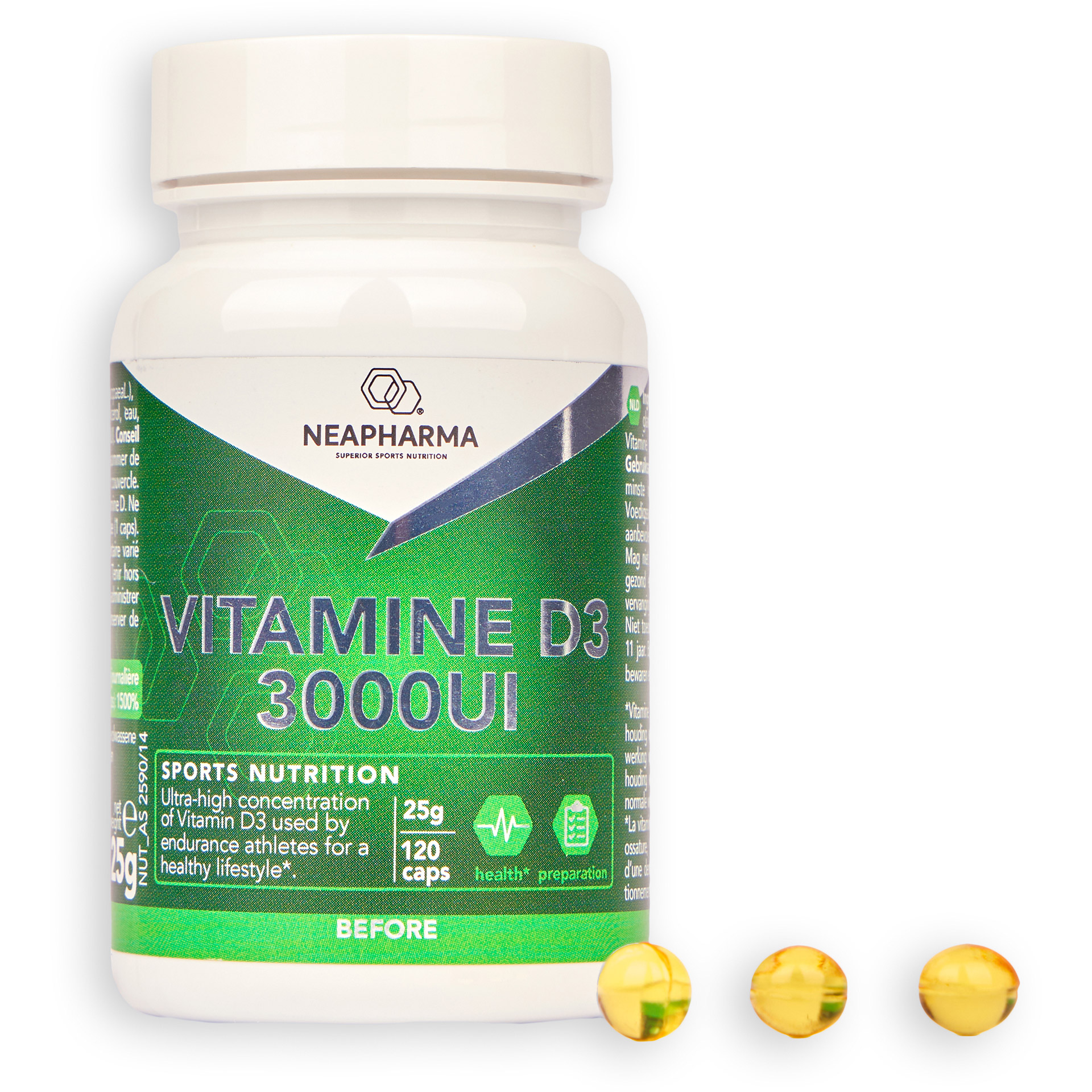 Neapharma capsules vitamine D3 3000iu pot (120st)