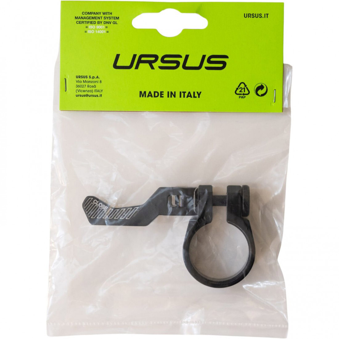 Ursus zadelpenklem 31,8mm met snelspanner zwart