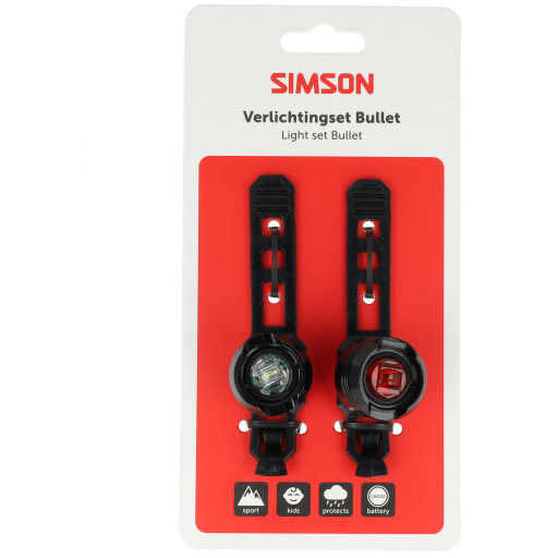 Simson verlichtingsset Bullet batterij LED 2,5/1,5lux