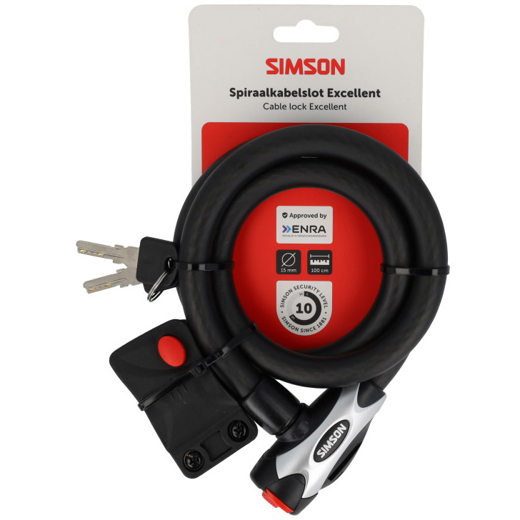 Simson spiraalkabelslot Excellent 15mm 100cm