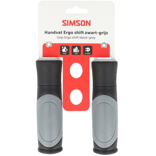 Simson handvatset Ergo shift zwart/grijs