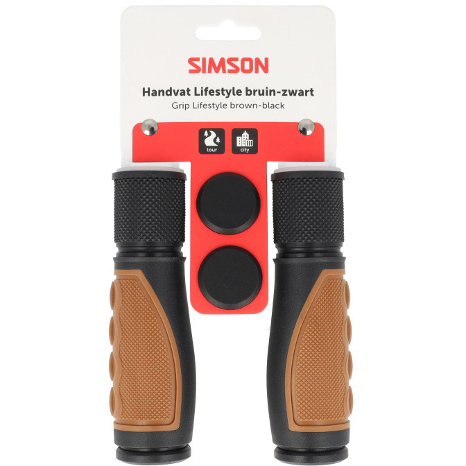 Simson handvatset Lifestyle middenbruin/zwart