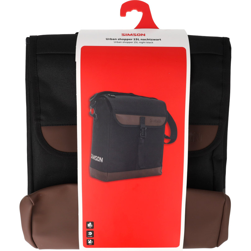 Simson enkele tas Urban 15l zwart