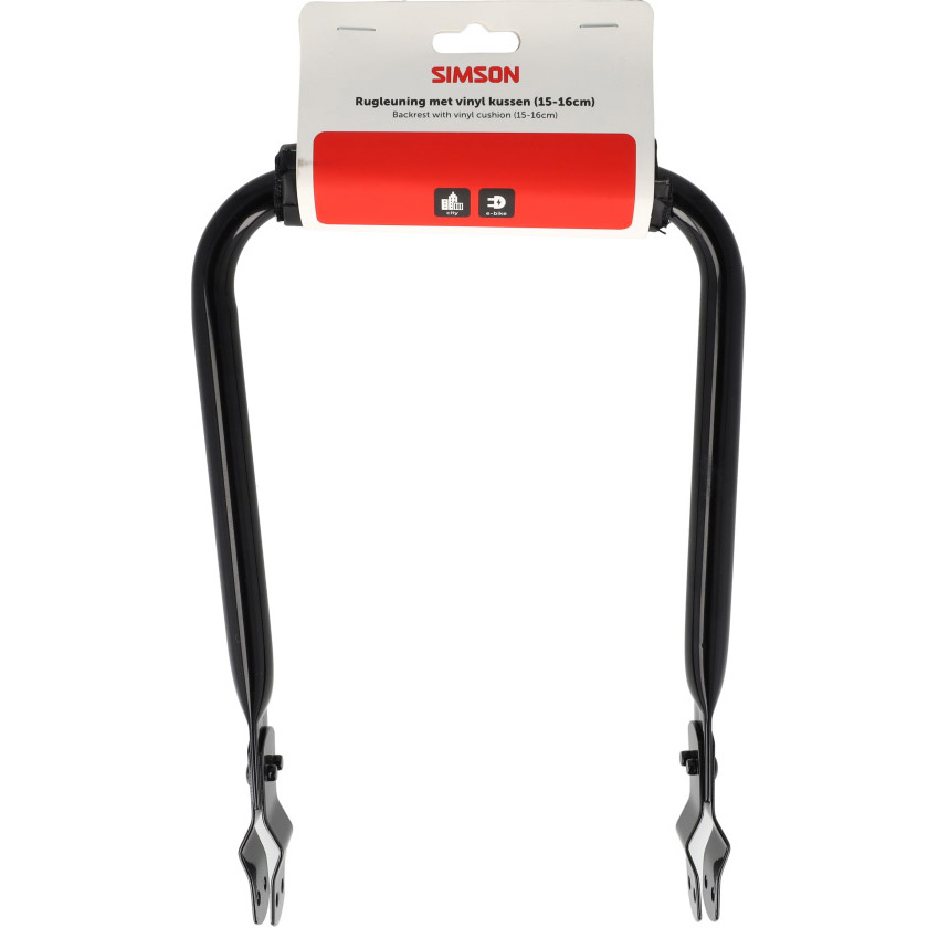 Simson rugleuning met vinyl rugkussen zwart