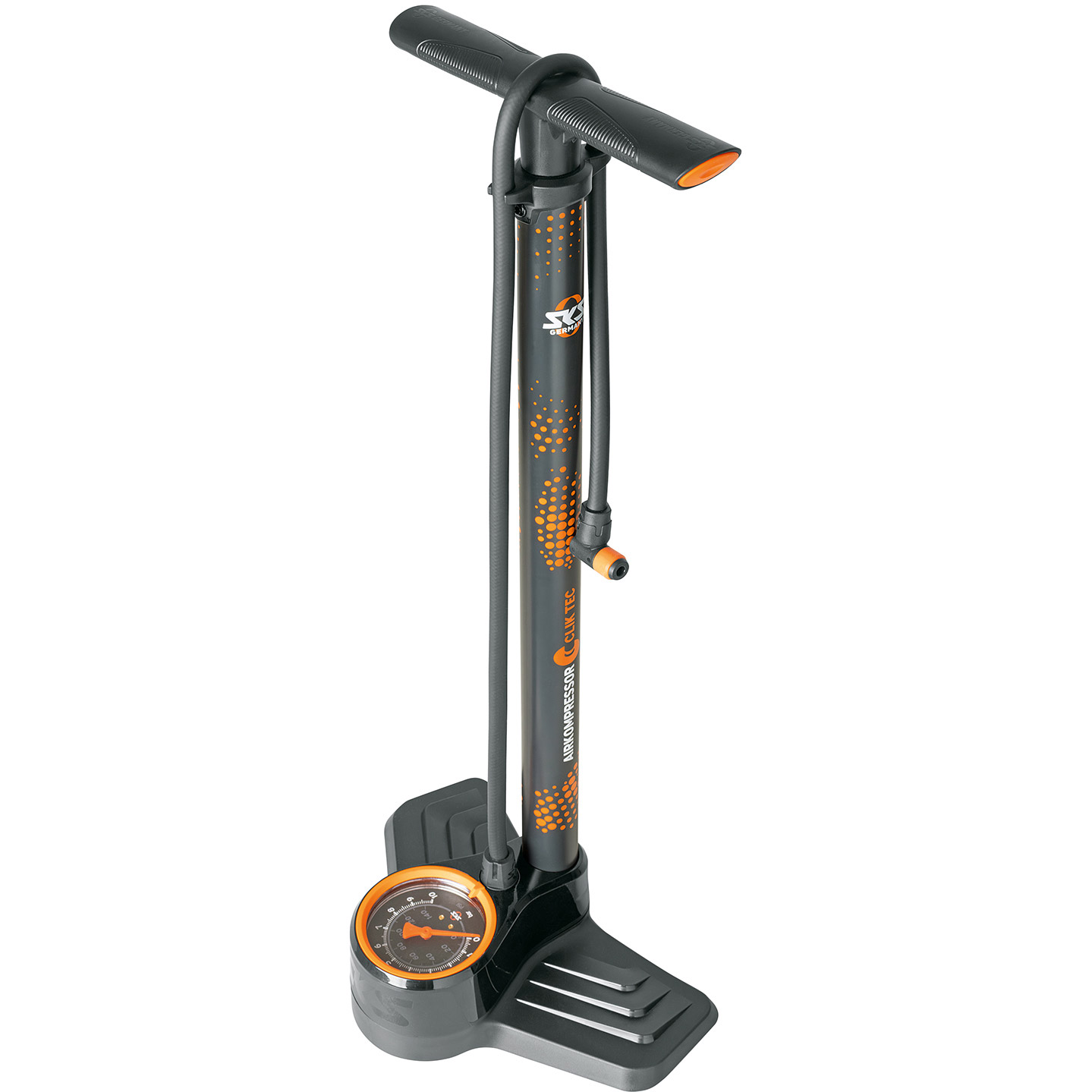 SKS vloerpomp Aircompressor Clic Tec 10.0 10bar zw/oranje