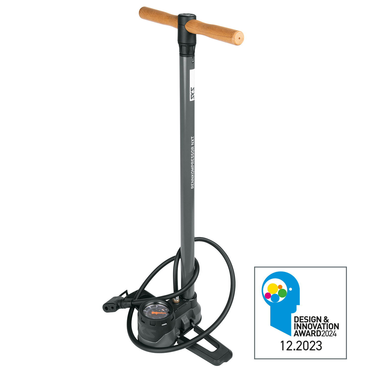 SKS vloerpomp Rennkompressor NXT 16bar grijs