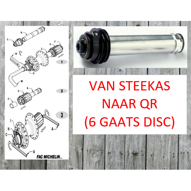 Miche achternaaf adaptor voor steekas naar QR DX m/disc